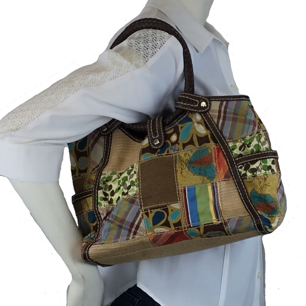 FOSSIL modern vintage patchwork handbag